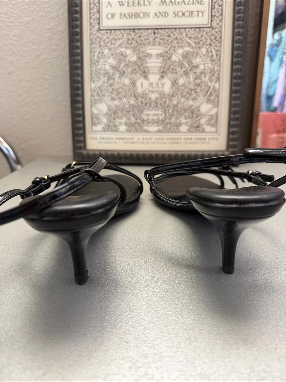 Miu Miu Black Patent Strappy Ankle Sandals